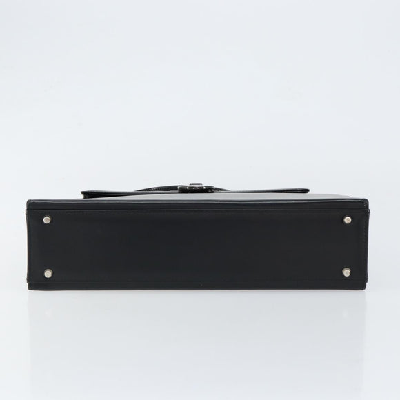 GIVENCHY Hand Bag Leather Black Gold Auth 149668