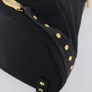 VERSACE Backpack Nylon Black Gold Auth 149669-9