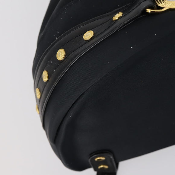 VERSACE Backpack Nylon Black Gold Auth 149669