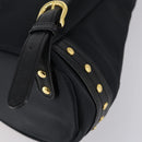 VERSACE Backpack Nylon Black Gold Auth 149669-15
