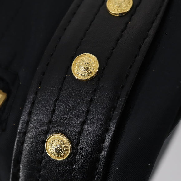 VERSACE Backpack Nylon Black Gold Auth 149669