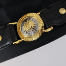 VERSACE Backpack Nylon Black Gold Auth 149669-17