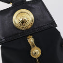 VERSACE Backpack Nylon Black Gold Auth 149669-18