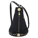 VERSACE Backpack Nylon Black Gold Auth 149669-13