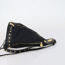 VERSACE Backpack Nylon Black Gold Auth 149669-3