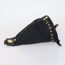 VERSACE Backpack Nylon Black Gold Auth 149669-4