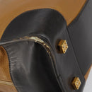 LOEWE Anagram Amazona 32 Hand Bag Leather Brown Gold Auth 149670-9