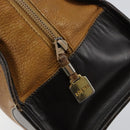 LOEWE Anagram Amazona 32 Hand Bag Leather Brown Gold Auth 149670-10