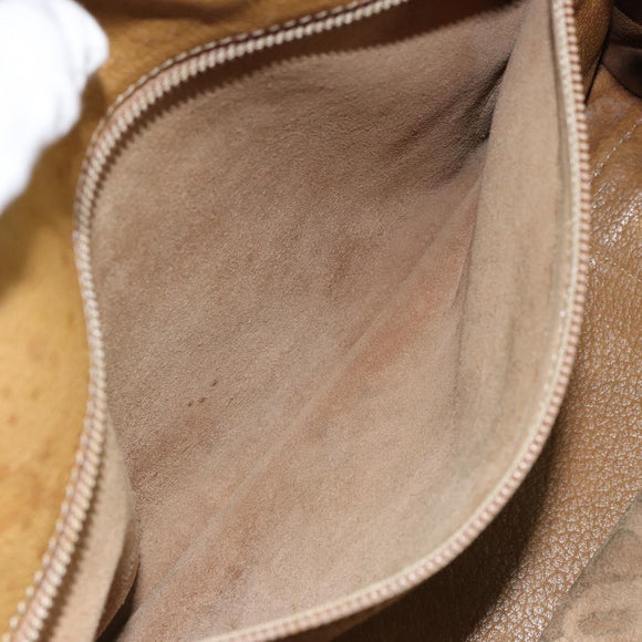 LOEWE Anagram Amazona 32 Hand Bag Leather Brown Gold Auth 149670