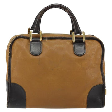 LOEWE Anagram Amazona 32 Hand Bag Leather Brown Gold Auth 149670 - 0