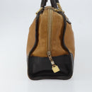 LOEWE Anagram Amazona 32 Hand Bag Leather Brown Gold Auth 149670-4
