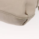 Salvatore Ferragamo Gancini Shoulder Bag Leather Silver White Auth 149671-16