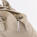 Salvatore Ferragamo Gancini Shoulder Bag Leather Silver White Auth 149671-10