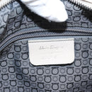 Salvatore Ferragamo Gancini Schoudertas Leer Zilver Wit Auth 149671-12