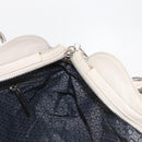 Salvatore Ferragamo Gancini Shoulder Bag Leather Silver White Auth 149671-18