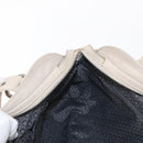 Salvatore Ferragamo Gancini Shoulder Bag Leather Silver White Auth 149671-19