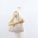 Salvatore Ferragamo Gancini Schoudertas Leer Zilver Wit Auth 149671-22