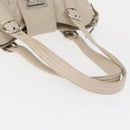 Salvatore Ferragamo Gancini Schoudertas Leer Zilver Wit Auth 149671-7