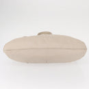 Salvatore Ferragamo Gancini Schoudertas Leer Zilver Wit Auth 149671-5