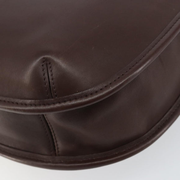 Coach Shoulder Bag Leather Dark Brown Auth 149672