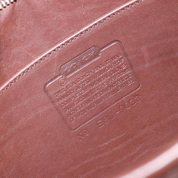 Coach Shoulder Bag Leather Dark Brown Auth 149672A