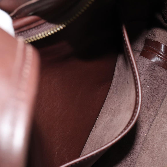 Coach Shoulder Bag Leather Dark Brown Auth 149672A