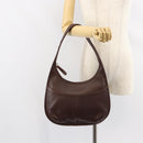 Coach Shoulder Bag Leather Dark Brown Auth 149672A-21