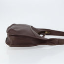 Coach Shoulder Bag Leather Dark Brown Auth 149672A-3