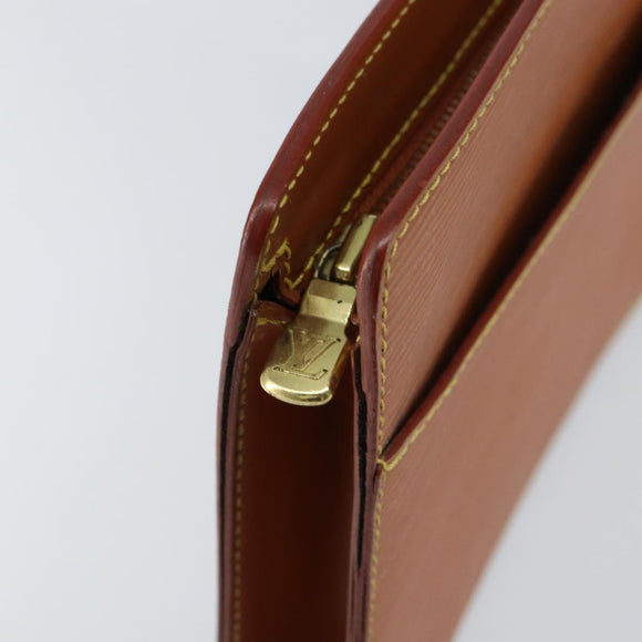 LOUIS VUITTON Epi Pochette Homme Bag Brown Zipangu Gold M52528 Auth 149676