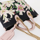 DOLCE&GABBANA CAPRI Hand Bag Canvas 2way Pink Gold Auth 149678-6