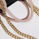 DOLCE&GABBANA CAPRI Hand Bag Canvas 2way Pink Gold Auth 149678-7