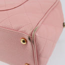 CHANEL Matelasse COCO Mark Hand Bag Caviar Skin Pink Gold CC Auth 149681-15