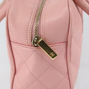 CHANEL Matelasse COCO Mark Hand Bag Caviar Skin Pink Gold CC Auth 149681-10