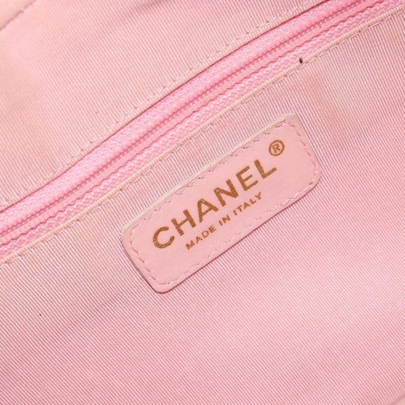 CHANEL Matelasse COCO Mark Hand Bag Caviar Skin Pink Gold CC Auth 149681
