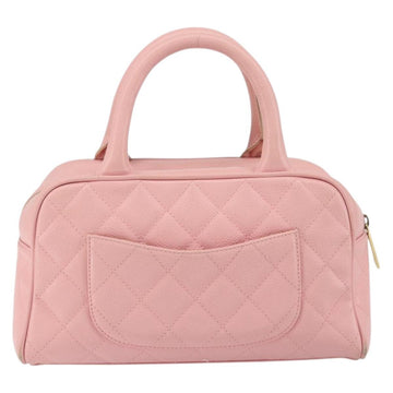 CHANEL Matelasse COCO Mark Hand Bag Caviar Skin Pink Gold CC Auth 149681 - 0