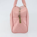 CHANEL Matelasse COCO Mark Hand Bag Caviar Skin Pink Gold CC Auth 149681-4