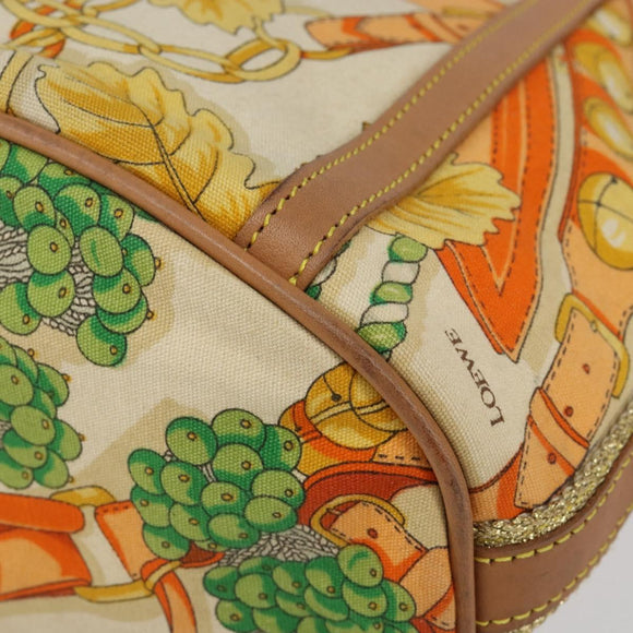 LOEWE Shoulder Bag Canvas Beige Auth 149682