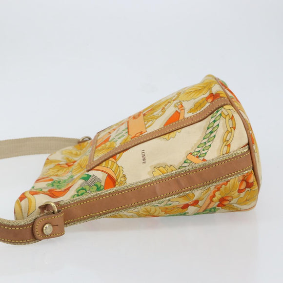 LOEWE Shoulder Bag Canvas Beige Auth 149682