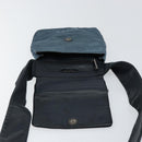 LOEWE Waist Bag Leather Navy Silver Auth 149698-10