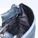 LOEWE Waist Bag Leather Navy Silver Auth 149698-19