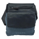 LOEWE Waist Bag Leather Navy Silver Auth 149698-13