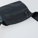 LOEWE Waist Bag Leather Navy Silver Auth 149698-6