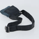 LOEWE Waist Bag Leather Navy Silver Auth 149698-7