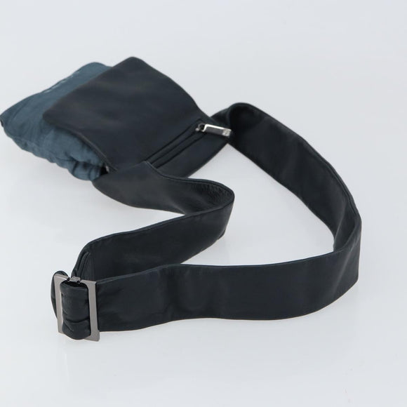 LOEWE Heuptas Leer Marine Zilver Auth 149698