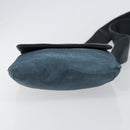 LOEWE Waist Bag Leather Navy Silver Auth 149698-5