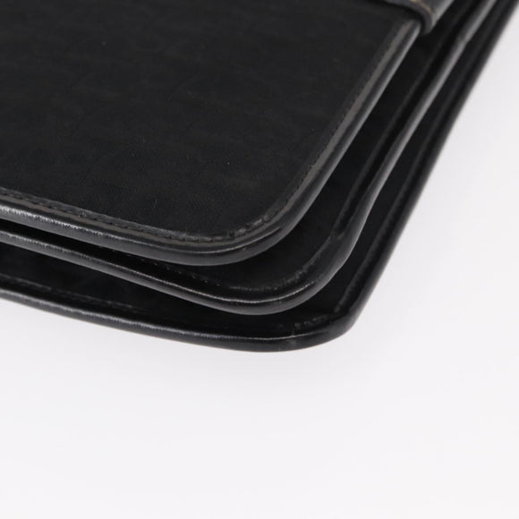 Christian Dior Trotter Canvas Shoulder Bag Black Gold Auth 149701