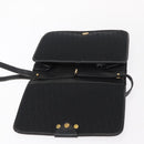 Christian Dior Trotter Canvas Shoulder Bag Black Gold Auth 149701-10