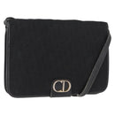 Christian Dior Trotter Canvas Shoulder Bag Black Gold Auth 149701-1