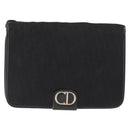 Christian Dior Trotter Canvas Shoulder Bag Black Gold Auth 149701-2
