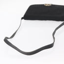 Christian Dior Trotter Canvas Shoulder Bag Black Gold Auth 149701-7